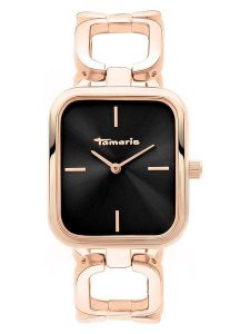 Tamaris Zegarek kwarcowy w kolorze różowozłoto-czarnym rozmiar: onesize. Czarne, analogowe zegarki Tamaris. Za 217,99 zł.