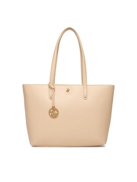 Beverly Hills Polo Club Torebka CEO-BHPC-L-009-09 Beżowy. Brązowe shopper bag Beverly Hills Polo Club, bez wzorów, z materiału, bez dodatków. Za 229,99 zł.