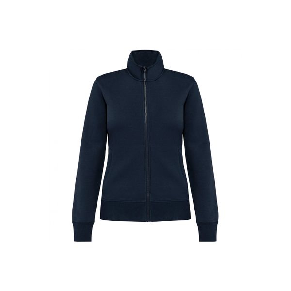 Damska kurtka ze szczotkowanego polaru Kariban. Niebieskie kurtki KARIBAN, bez wzorów, z polaru, bez kaptura. Za 198,00 zł.