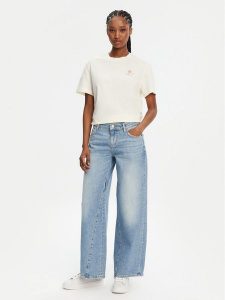 Mustang Jeansy Medley 1016216 Niebieski Wide Leg. Niebieskie jeansy Mustang, bez wzorów, z bawełny. Za 259,99 zł.