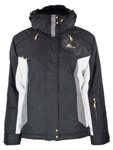 Peak Mountain Kurtka narciarska "Anityx" w kolorze czarno-białym rozmiar: M. Białe kurtki Peak Mountain, m, bez wzorów, bez kaptura, narciarskie. Za 269,75 zł.