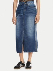 Adidas Spódnica jeansowa 3-Stripes KD2908 Niebieski Regular Fit. Niebieskie spódnice ADIDAS, bez wzorów, z bawełny. Za 349,99 zł.