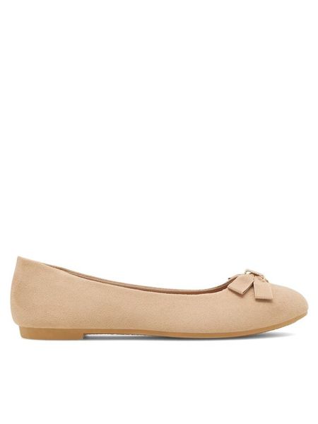 Jenny Fairy Baleriny WYL04066-1 Beżowy. Brązowe balerinki Jenny Fairy, bez wzorów, z materiału, bez obcasa, bez zapięcia. Za 69,99 zł.