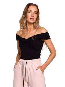 Made of emotion Top w kolorze czarnym rozmiar: S. Czarne topy Made Of Emotion, s, bez wzorów, bez kołnierzyka, bez ramiączek. Za 127,35 zł.