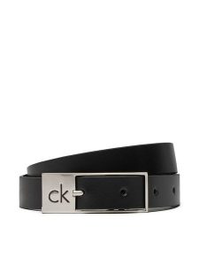 Calvin Klein Pasek Damski Ck Cut Square Buckle 2.0 K60K613155 Czarny. Czarne paski Calvin Klein, bez wzorów, ze skóry. Za 119,99 zł.