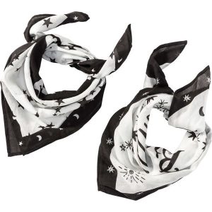 Chusta "Fantasy" (2 szt.) bonprix czarno-biały. Czarne apaszki i chusty marki bonprix. Za 25,98 zł.