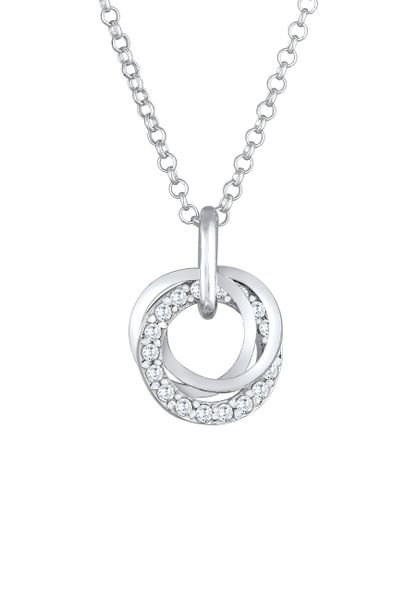Elli Damski pierścionek z wisiorkiem w kształcie koła wysadzany kryształami cyrkonii wykonany ze srebra próby 925 Sterling Silver Naszyjniki 1 ct. Szare pierścionki Elli, z cyrkonią, srebrne. Za 328,09 zł.