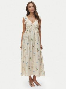 Vero Moda Sukienka letnia Josie 10324125 Beżowy Regular Fit. Brązowe kombinezony Vero Moda, na lato, m, bez wzorów, z wiskozy, bez kołnierzyka, bez ramiączek. Za 199,99 zł.