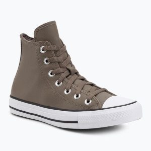Trampki Converse Chuck Taylor All Star Faux Leather Hi. Brązowe trampki Converse, bez wzorów, bez zapięcia. Za 259,99 zł.
