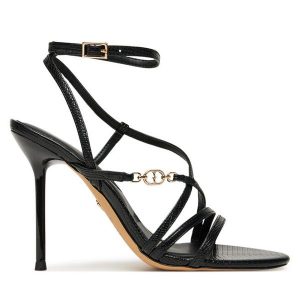 Sandały Aldo. Czarne sandały ALDO, bez wzorów, bez obcasa, na szpilce, bez zapięcia. Za 319,99 zł.