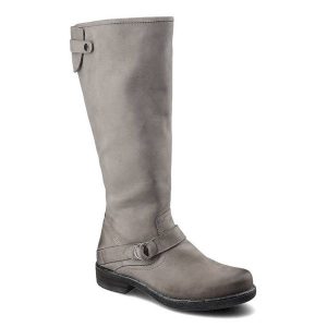 Szare Kozaki Simen Damskie Ocieplane Buty Zimowe. Szare kozaki Simen, na zimę, bez wzorów, z nubiku, przed kolano, bez obcasa, bez zapięcia. Za 399,00 zł.