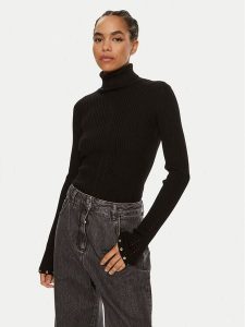 Patrizia Pepe Golf 8K0206 KM36-K103 Czarny Regular Fit. Czarne golfy Patrizia Pepe, bez wzorów, z wełny. Za 469,99 zł.