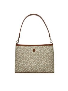 Tommy Hilfiger Torebka AW0AW17342 Beżowy. Brązowe torebki klasyczne TOMMY HILFIGER, bez wzorów, ze skóry, bez dodatków. Za 489,99 zł.
