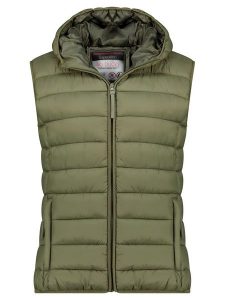 Geographical Norway Kamizelka pikowana "Vatikotal" w kolorze oliwkowym rozmiar: XXL. Brązowe kamizelki Geographical Norway, xxl, bez wzorów, bez kołnierzyka, bez ramiączek, bez kaptura. Za 157,35 zł.