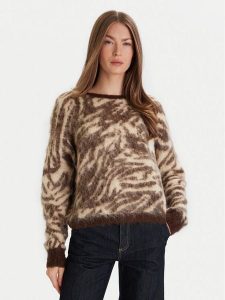 ViCOLO Sweter 55044F Brązowy Regular Fit. Brązowe swetry klasyczne ViCOLO, m, z syntetyku, bez kołnierzyka. Za 519,99 zł.