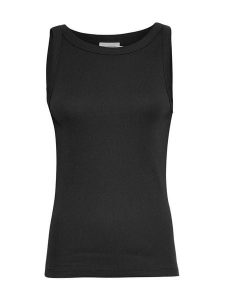 MOSS COPENHAGEN Top "Rasmia" w kolorze czarnym rozmiar: XS/S. Czarne topy Moss Copenhagen, s, bez wzorów, z bawełny, bez kołnierzyka, bez ramiączek. Za 66,00 zł.