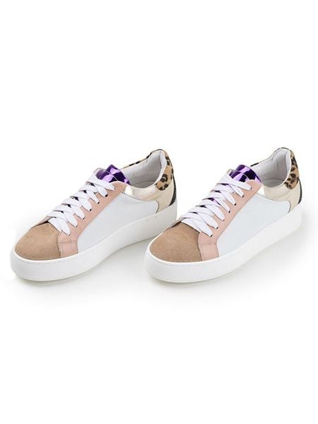 Anna Morellini Skórzane sneakersy "Lassellana" w kolorze beżowo-białym rozmiar: 39. Białe trampki Anna Morellini, bez wzorów, bez zapięcia. Za 267,92 zł.