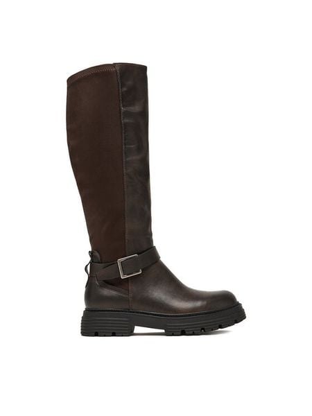 JENNY Kozaki CEO-WS6211-10 Brązowy. Brązowe kozaki Jenny, bez wzorów, z materiału, bez obcasa, na płaskiej podeszwie, bez zapięcia. Za 219,99 zł.