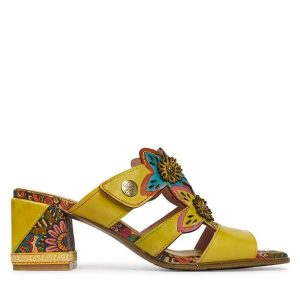 Klapki Laura Vita. Żółte klapki LAURA VITA, bez wzorów, bez obcasa. Za 389,99 zł.