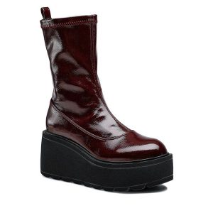 Botki Jenny Fairy. Czerwone botki Jenny Fairy, bez wzorów, bez obcasa, na koturnie, bez zapięcia. Za 109,99 zł.