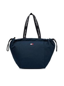 Tommy Jeans Torebka Tjw Ess Daily Tote AW0AW18771 Granatowy. Niebieskie torebki klasyczne Tommy Jeans, bez wzorów, z jeansu, bez dodatków. Za 329,99 zł.