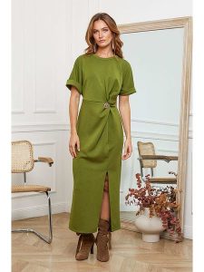 Joséfine Sukienka "Orgeval" w kolorze zielonym rozmiar: M. Zielone sukienki Joséfine, na co dzień, m, bez wzorów, bez kołnierzyka, bez ramiączek, maxi, proste. Za 144,58 zł.