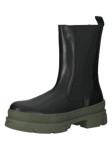 Steve Madden Skórzane kozaki w kolorze czarno-oliwkowym rozmiar: 41. Brązowe kozaki Steve Madden, na zimę, bez wzorów, bez obcasa, bez zapięcia. Za 342,60 zł.