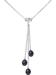 Mitzuko Srebrny naszyjnik "Talisman" z perłą - dł. 42 cm rozmiar: onesize. Czarne naszyjniki Mitzuko, z perłą, srebrne. Za 318,45 zł.