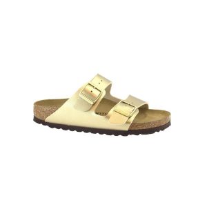 Klapki damskie Birkenstock Arizona BS. Żółte klapki Birkenstock, bez wzorów, z materiału, bez obcasa. Za 437,00 zł.