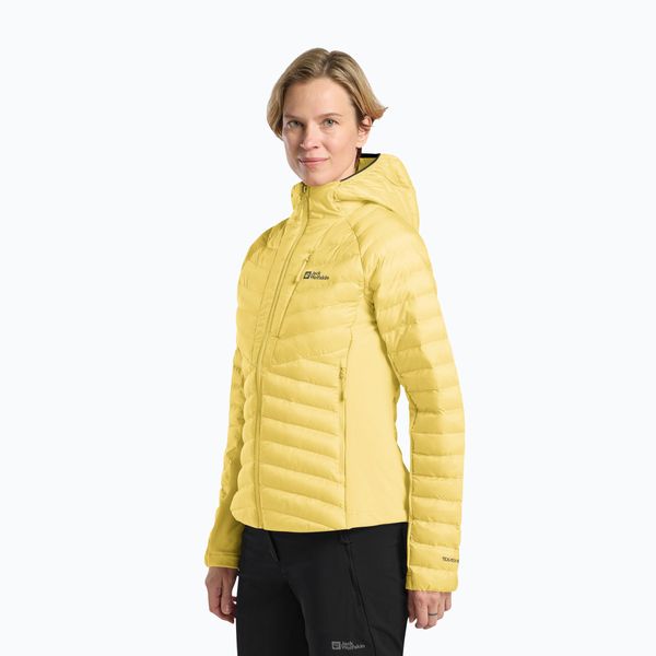 Kurtka ocieplana damska Jack Wolfskin Routeburn Pro Ins. Żółte kurtki Jack Wolfskin, bez wzorów, z puchu, bez kaptura. Za 599,99 zł.
