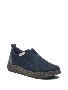 Comfortfusse Wełniane kapcie w kolorze granatowo-szarym rozmiar: 42. Niebieskie kapcie Comfortfüße, bez wzorów, z materiału. Za 222,94 zł.