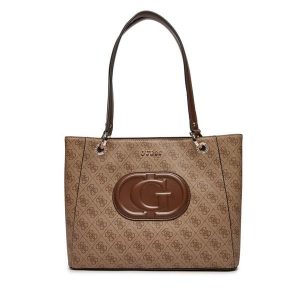 Torebka Guess. Brązowe torebki klasyczne Guess, z aplikacjami, bez dodatków. Za 379,99 zł.
