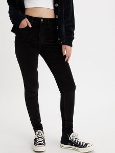 Levi´s Dżinsy "721" - Skinny fit - w kolorze czarnym rozmiar: W24/L30. Czarne jeansy z aplikacjami, z podwyższonym stanem. Za 122,67 zł.
