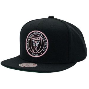 Mitchell & Ness czapka z daszkiem Snapback NBA Inter Miami czarny. Czarne czapki MITCHELL & NESS, bez wzorów. Za 129,00 zł.