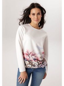 Aniston Bluza w kolorze białym rozmiar: 42. Białe bluzy Aniston, bez wzorów, bez kaptura. Za 173,99 zł.