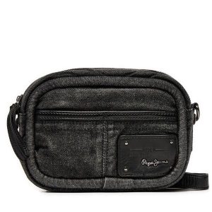 Torebka Pepe Jeans. Czarne listonoszki Pepe Jeans, bez wzorów, z jeansu, bez dodatków. Za 229,99 zł.