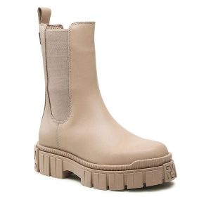 Sztyblety GINO ROSSI. Brązowe botki Gino Rossi, bez wzorów, bez obcasa, na płaskiej podeszwie, bez zapięcia. Za 449,99 zł.