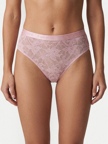 Tommy Hilfiger Figi klasyczne z wysokim stanem UW0UW06269 Różowy. Czerwone figi TOMMY HILFIGER, bez wzorów, z syntetyku. Za 149,99 zł.