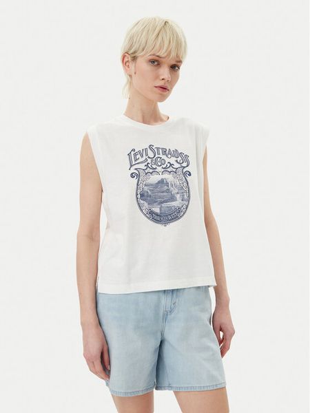 Levi's® Bluzka Graphic 001MW-0000 Biały Standard Fit. Białe bluzki l, bez wzorów, z bawełny, bez kołnierzyka, bez ramiączek. Za 139,99 zł.