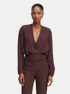 Elisabetta Franchi Body CB-007-62E2-V420 Brązowy ciemny Regular Fit. Brązowe body i gorsety Elisabetta Franchi, bez wzorów, z wiskozy. Za 1 789,00 zł.