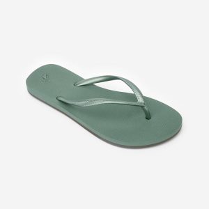 Japonki damskie Decathlon 500 Grass. Brązowe klapki DECATHLON, bez wzorów, bez obcasa. Za 39,99 zł.