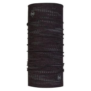 Chusta sportowa unisex Buff® Dryflx R_Black wielofunkcyjna z odblaskami. Czarne apaszki i chusty Buff, bez wzorów, sportowe. Za 99,99 zł.