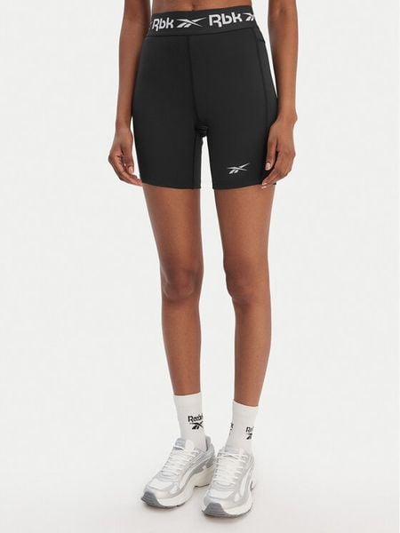 Reebok Szorty sportowe RK25607CCW Czarny Slim Fit. Czarne spodenki sportowe Reebok, l, bez wzorów, z syntetyku, na fitness i siłownię. Za 79,99 zł.