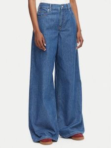 Tommy Hilfiger Jeansy 70'S WW0WW52156 Niebieski Wide Leg. Niebieskie jeansy TOMMY HILFIGER, bez wzorów, z bawełny. Za 529,99 zł.