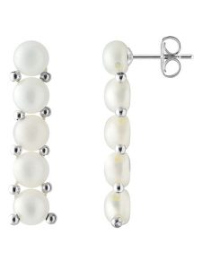 Pearl Addict Srebrne kolczyki-wkrętki z perłami rozmiar: onesize. Białe kolczyki Pearl Addict, z perłą, srebrne. Za 217,99 zł.