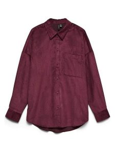 Vero Moda Koszula sztruksowa w kolorze bordowym rozmiar: XS. Czerwone koszule Vero Moda, xs, bez wzorów, ze sztruksu, bez kołnierzyka, bez ramiączek. Za 119,95 zł.