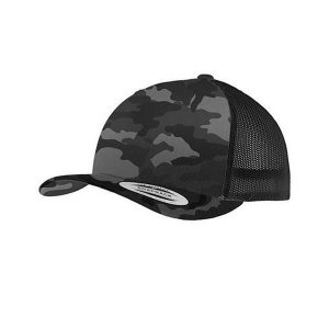 Czapka Camo Trucker Cap. Brązowe czapki FLEXFIT, bez wzorów. Za 84,99 zł.