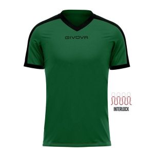 Koszulka piłkarska dla dorosłych Givova Revolution Interlock. Czarne bluzki Givova, bez wzorów, sportowe, bez kołnierzyka, bez ramiączek. Za 159,99 zł.