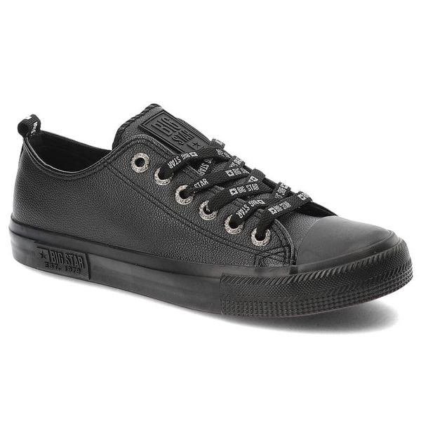 Czarne Trampki Big Star Modne Buty Damskie. Czarne trampki Big Star, bez wzorów, z materiału, bez zapięcia. Za 109,00 zł.