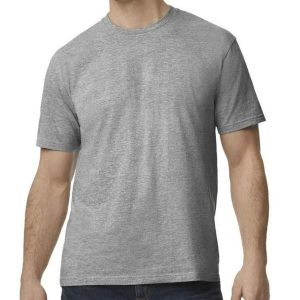 Koszulka Dla Dorosłych Unisex Polycotton Midweight T-shirt. Szare bluzki GILDAN, xl, bez wzorów, sportowe, bez kołnierzyka, bez ramiączek. Za 41,99 zł.